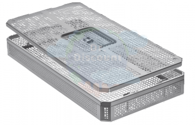 Контейнер 480x254x55мм, с крышкой, метал